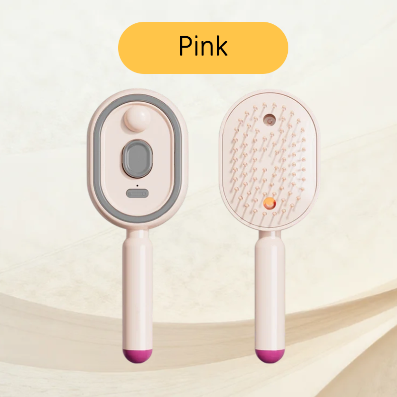Scalp Massager Comb 💆‍♀️ – Self-Cleaning 🧼, Tangle-Free ✂ & Frizz-Control Hair Brush with Soothing Mist Spray 💨✨ | Perfect for Dry, Brittle Hair 💧🌟