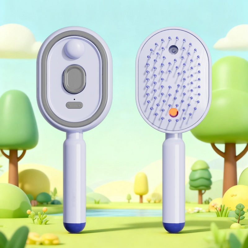 Scalp Massager Comb 💆‍♀️ – Self-Cleaning 🧼, Tangle-Free ✂ & Frizz-Control Hair Brush with Soothing Mist Spray 💨✨ | Perfect for Dry, Brittle Hair 💧🌟