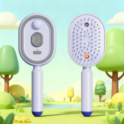 Scalp Massager Comb 💆‍♀️ – Self-Cleaning 🧼, Tangle-Free ✂ & Frizz-Control Hair Brush with Soothing Mist Spray 💨✨ | Perfect for Dry, Brittle Hair 💧🌟