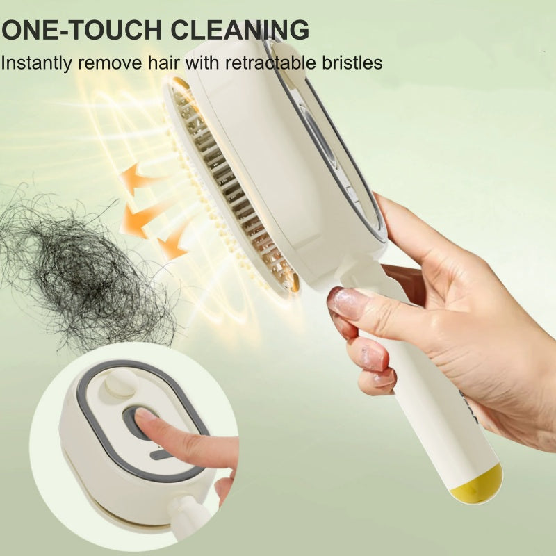 Scalp Massager Comb 💆‍♀️ – Self-Cleaning 🧼, Tangle-Free ✂ & Frizz-Control Hair Brush with Soothing Mist Spray 💨✨ | Perfect for Dry, Brittle Hair 💧🌟