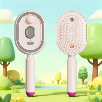 Scalp Massager Comb 💆‍♀️ – Self-Cleaning 🧼, Tangle-Free ✂ & Frizz-Control Hair Brush with Soothing Mist Spray 💨✨ | Perfect for Dry, Brittle Hair 💧🌟